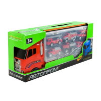 Дитячий трейлер з машинками PS006-2, 6 машинок
