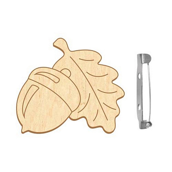 Заготовка брошки для розфарбовування "Жолудь з дубовим листом" FDZB-103