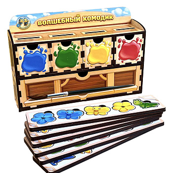 Дерев'яна настільна гра "Кольори" Ubumblebees (ПСД071) PSD071 сортер-комодик