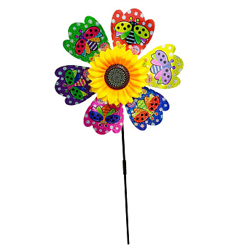 Дитячий вітрячок "Сонечко" МR 1225-4 квітка діаметром 28 см, паличка 48 см