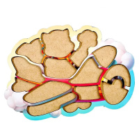 Дерев'яний контурний пазл "Котик пілот" (ПСД281) PSD281