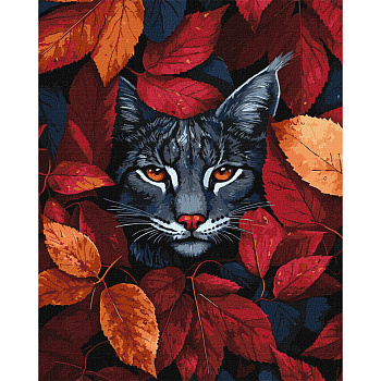 Картина за номерами "Осіння рись" KHO6699, 40x50 см