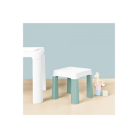 Дитячий табурет 0884TXK, біло-зелений, до 75 кг 32 х 32 х 28 см