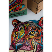 Фігурний дерев'яний пазл A3 "Загадковий тигр" PuzA3-03110, 129 деталей