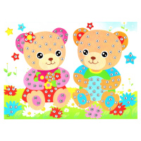 Дитяча мозаїка за номерами "Ведмежата" 13-126-5 різнокольорові камінчики