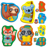 Дитячі розвивальні картонні пазли "Тварини. Іграшки" VT1722-27 з грою