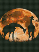 Алмазна мозаїка "Жирафи на тлі місяця" Strateg HX025 30х40 см