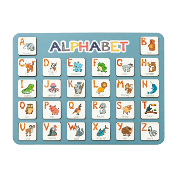 Дерев'яна абетка-вкладиш англійська "ALPHABET" 3240-03-002 синя 29х39 см