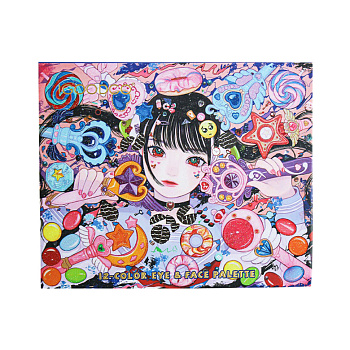 Дитяча палетка тіней для повік IG2943, 12 кольорів, з аплікатором