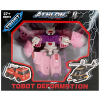 Машинка-трансформер "Tobot 2 в 1" 525-1(Pink) пластик