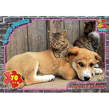 Дитячий пазл "Домашні улюбленці" AN136 плакат 70 елементів