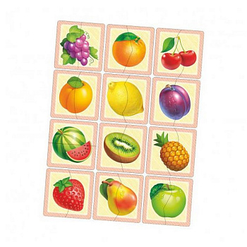 Настільна розвиваюча гра-пазл "Фрукти" Ubumblebees (ПСФ075) PSF075, 12 картинок-половинок