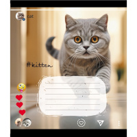 Зошит учнівський "Кішка" 024-550351K-5 в клітинку, 24 аркуші