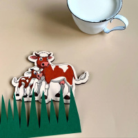 Дерев'яний пазл у скриньці "Мама і малюк" Ubumblebees (ПСД033) PSD033 кольоровий