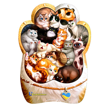 Дерев'яний пазл-вкладиш "Котики-муркотики" Ubumblebees (ПСФ133) PSF133     