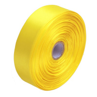 Атласна стрічка для рукоділля АБ-304, 2,5 см x 23 м, Жовтий