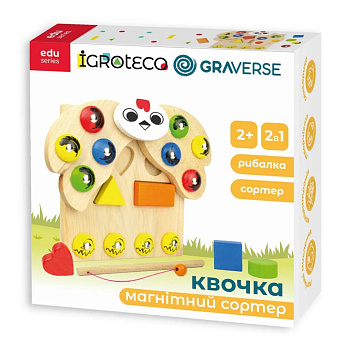 Дерев'яна розвивальна гра "Магнітний сортер Квочка" 900637