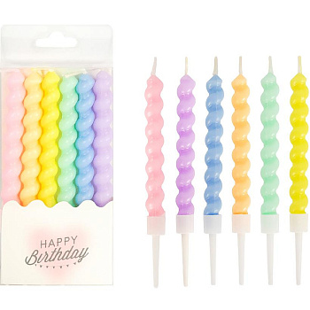 Набір свічок для торта "Спіраль" TL-1047 розмір 10,5 см, 6 штук