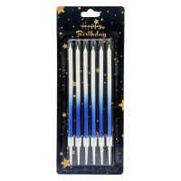 Набір свічок для торта "Градієнт" JY-1059(Blue) 6 штук, розмір 13 см