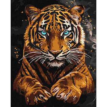 Картина за номерами "Дикий тигр" ©art_selena_ua KHO6812, 40x50 см 