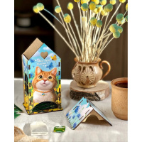 Чайний будиночок "Рудий котик" Ubumblebees (ПСФ156) PSF156 дерев'яний