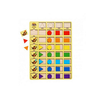 Дерев'яний пазл-вкладиш "Бобри-маляри – 2" Ubumblebees (ПСД104) PSD104 геометричні фігури