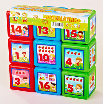 Дитячі розвиваючі кубики "Математика" 09051, 9 шт. в наборі
