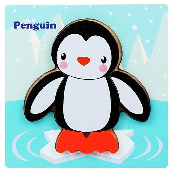 Дерев'яна іграшка Пазли Bambi Тварини MD 2925, 15х15 см