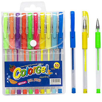 Набір гелевих ручок 108-6(10) 10 кольорів, неонові