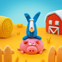 Набір пластиліну, що самостійно твердіє ЛІПАКА – Порося, кінь, кролик 60023-UA01