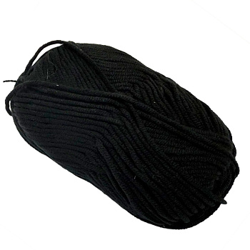 Пряжа фасована петляста NB116, 80% бавовни, 20% молочна клітковина, чорний