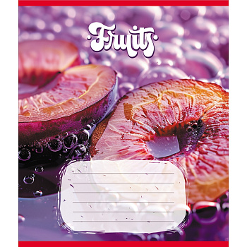 Зошит учнівський "Фрукти" 012-500028K-4 в клітинку, 12 аркушів (959050)