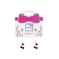 Дитячі сережки "Fashion черешні" T24627 червоні
