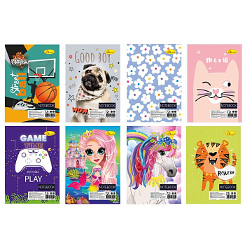 Блокнот дитячий А7 АП-1715 на пружині 72 аркушів, асортимент