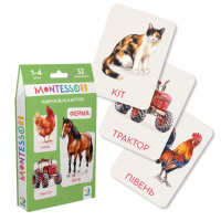 Дитячий набір навчальних карток Монтессорі "Ферма" 301233, 32 зображення