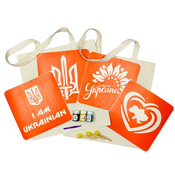 Набір для творчості "Екосумка бязь Мапа України, Україна квітуча" bag-b-n080-n058