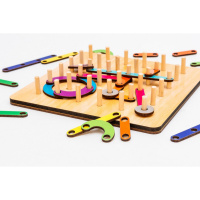 Геометрична розвиваюча "Дошка Монтессорі" Puz-27260, 56 комбінацій