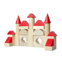 Дерев'яний конструктор "Червоні шпичаки" 900743, 31 деталь