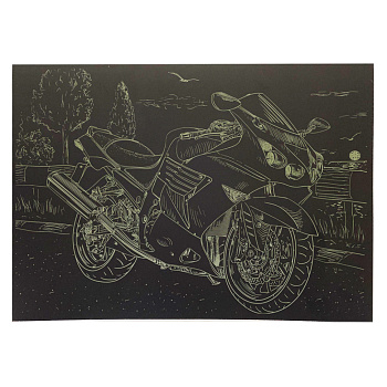 Гравюра А4 "Мотоцикл-1" ГрА4-12з економ варіант в пакеті 29,7х21 см