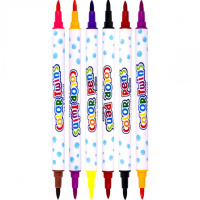 Набір двоколірних фломастерів 6 штук 12 кольорів 8059-12 в пластиковому боксі