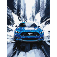 Картина за номерами "Синій мустанг" ©art_selena_ua KHO5159, 30х40 см 