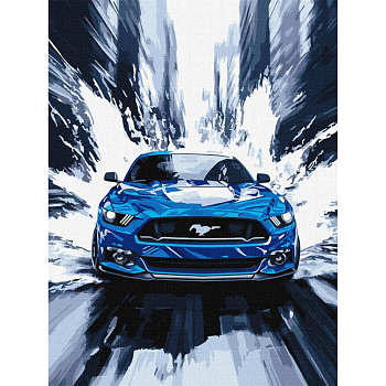 Картина за номерами "Синій мустанг" ©art_selena_ua KHO5159, 30х40 см 