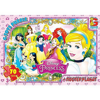 Дитячий пазл "Принцеси дісней" PD74 плакат 70 елементів