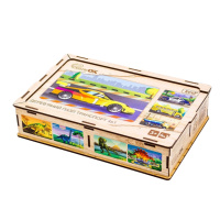 Дерев’яний дитячий пазл 4в1 "Транспорт" Puz-14785, 80 елементів