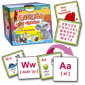 Англійський алфавіт в картинках Alphabet MKO0003 зі складами
