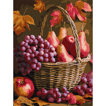 Картина за номерами "Осінні фрукти" Ідейка KHO5725, 30x40 см