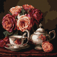 Картина за номерами "Троянди в темряві" ©art_selena_ua KHO3331, 40x40 см