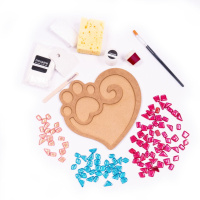 Набір для творчості скляна мозаїка "Лапа з серцем" MA2032, 2 рівень