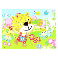 Дитяча мозаїка за номерами "Тигреня" 13-126-7 різнокольорові камінчики