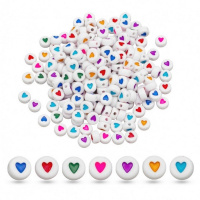 Декоративні намистинки для творчості Серця Dom Busin УТ100031343 в упаковці 170 шт